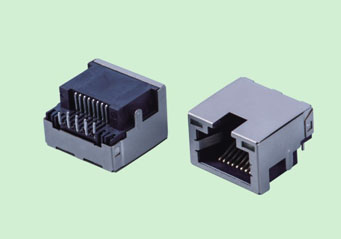 RJ45网络插座TAB UP沉板4.2 DIP带屏蔽壳带灯厂家直销