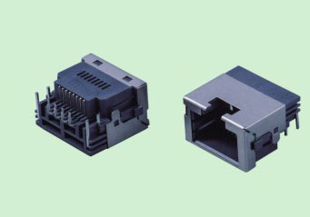 RJ45插座TAB UP沉板5.8 DIP带屏蔽不带灯超薄型网络连接器