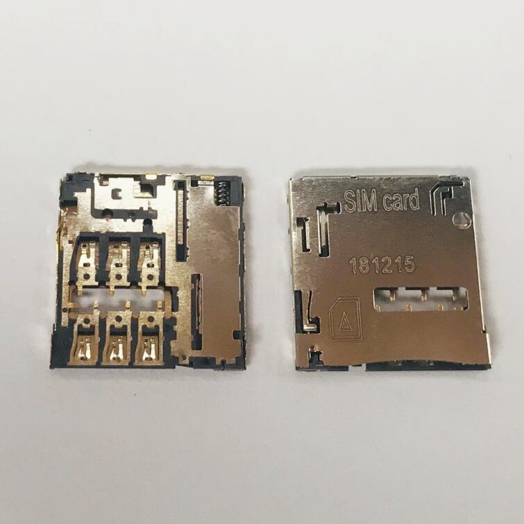 MICRO SIM 6P卡座 卧式两脚插板 带弹