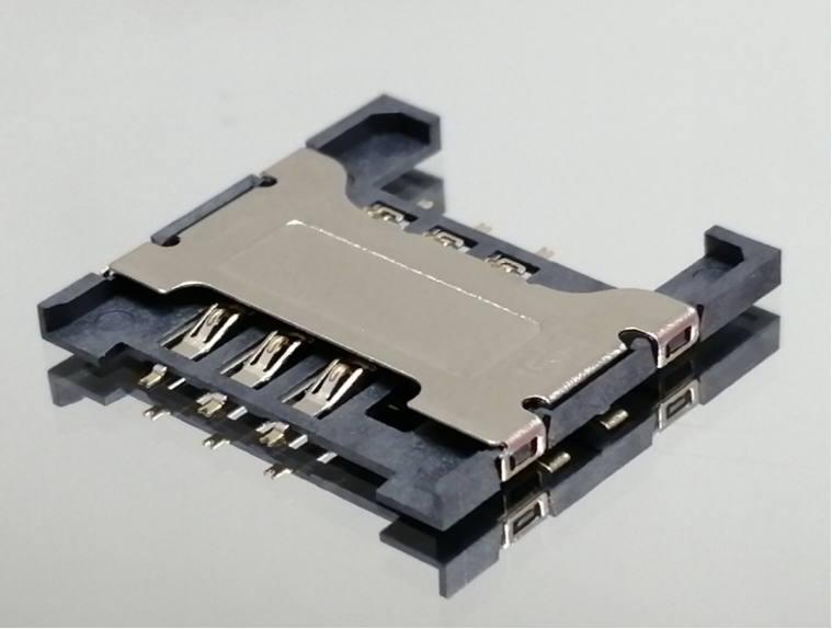 SIM卡座 CARD 6PIN H=1.5   l   1.8 有档 防溃PIN 16. 4+16.3+1.80