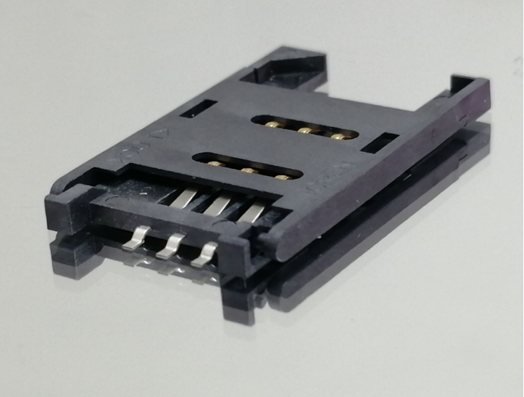 SIM卡座 CARD 6PIN掀盖式(全塑型) H=2.50 掀盖 29.6+17. 2+2. 50